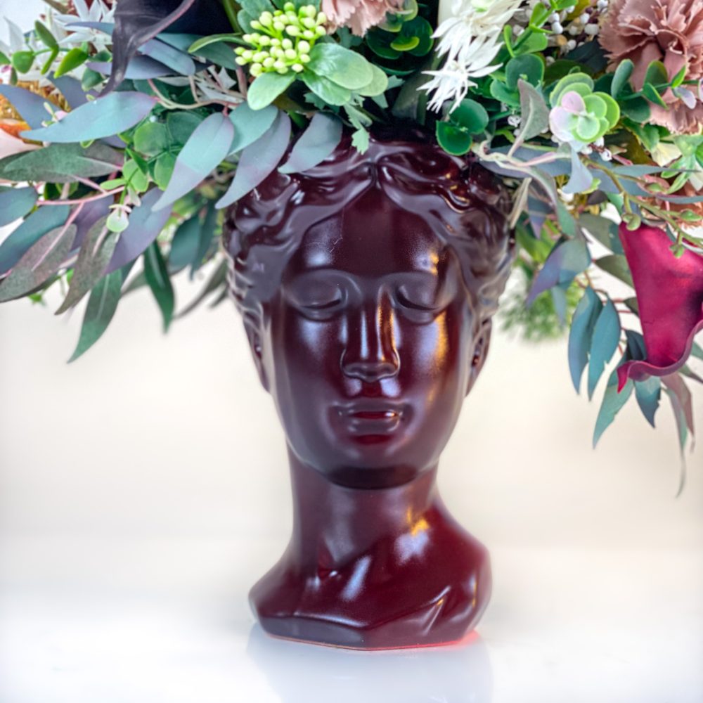Cadou floral VENUS aranjament cu flori uscate si artificiale Cherry theme in bej burgundy si nude 3 scaled